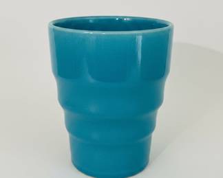 Turquoise Ribbed Ceramic Tumbler/Vase