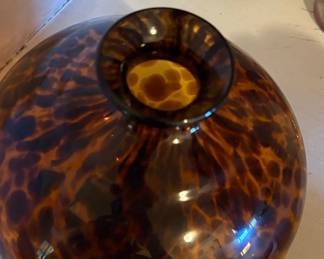 Tortoiseshell Blown Glass Vase