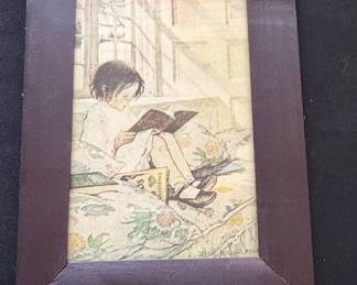Framed Print of "Books in Winter" by Jessie Willcox Smith