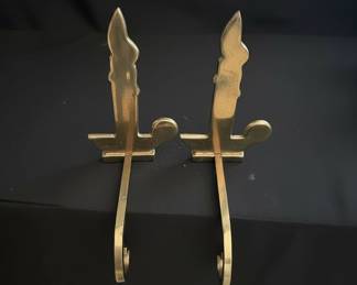 Brass Flame-Form Andirons (Pair)