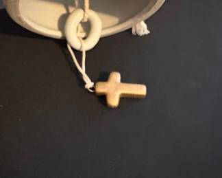Lord's Prayer Ceramic Bell with Cross