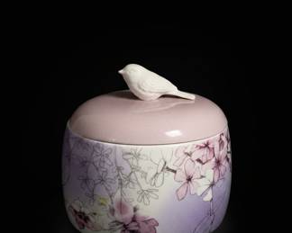 Hallmark Marjolein Bastin "Springtime" Canister with Bird Finial