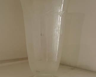 Etched Glass Vase with Chevron and Starburst Pattern