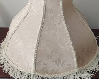 Vintage Floral Brocade Bell Lampshade with Fringe