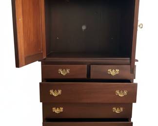 Vintage Solid Cherry Armoire Dresser Combination