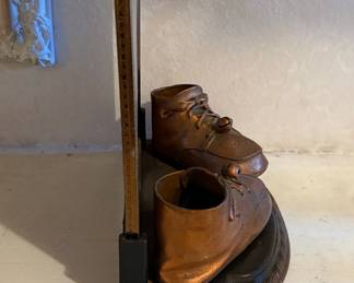 Bronzed Baby Shoes with Framed Portrait