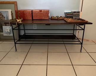 Mid-Century Modern Wood and Metal Console Table