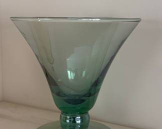Set of 3 Colored Glass Footed Compotes/Dessert Glasses