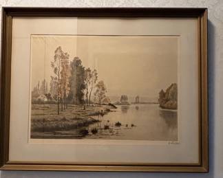 Edward Loyal Field Etching - "Marsh Brook Cottage"