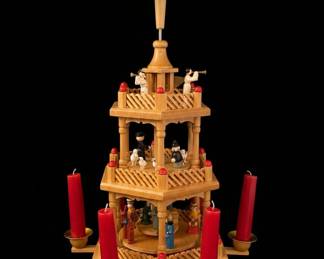 Vintage German Three-Tier Christmas Pyramid