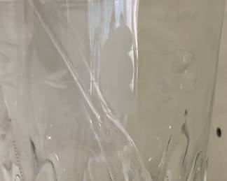 Princess House "Heritage" Etched Glass Ice Bucket with Tongs