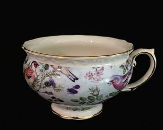Gracie China by Coastline Imports Blue Bird Chintz Teapot and Cup Set