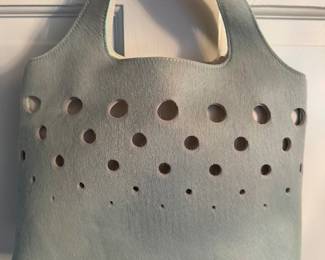 Salvatore Ferragamo Aqua Punching Dot Handbag