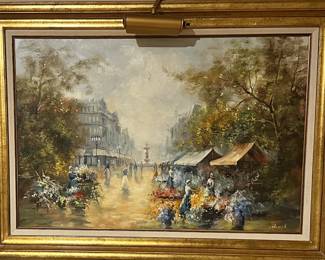 Impressionistic-style Framed Oil Painting 44”x32”