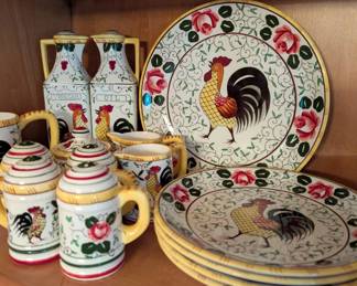 1960's Roosters & Roses Pattern