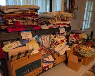 Kitchen Towels, Tablecloths, Table Runners...Many New