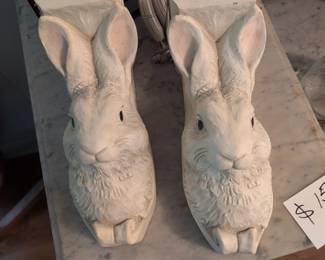 1995 Telle M. Stein resin rabbit wall shelf sconces