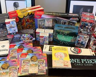 Pokemon TCG, One Piece, sports trading cards, Magic The Gathering (no discounts on new/sealed items)
