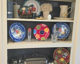 colorful dishes, serving dishes, cookbooks and more