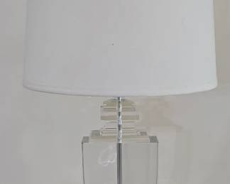 Pair of clear glass lamps