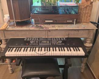 portable keyboard with stand and stool