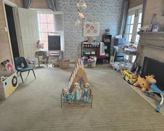 Lots of kid supplies, toys, changing table, mobiles, riding toys, dolls, American Girl and more!