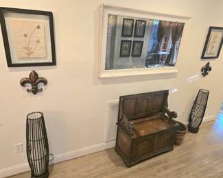 Large mirror, wall art and contemporary lamps for table or floor