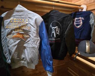 Equestrian jackets advertising events, we also have horse blankets