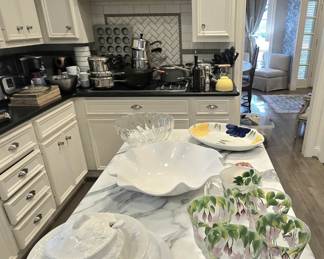large selection of dishes, dish sets, glasses, bowls, cooking dishes, bakeware and more!