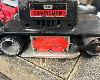 Porter-Cable & Craftsman Belt Sanders Pair of vintage-style handheld belt sanders including a Porter-Cable sander and a Sears Craftsman 3" belt sander. Great addition for woodworking, furniture refinishing, shop projects, and general sanding applications.  The Craftsman unit is identified as Model 315.11721 3" belt sander. Both tools show typical cosmetic wear from use and workshop storage.  Includes 2 handheld belt sanders Porter-Cable belt sander Sears Craftsman 3" belt sander Craftsman Model 315.11721 Ideal for woodworking, refinishing, and material removal Heavy-duty corded shop tools Vintage American-made shop equipment styling Market Insights: Mixed-brand belt sander pairs like this typically fall in the $60–120 range based on current market trends, with appeal to hobby woodworkers, garage shops, and vintage tool buyers. 