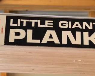 Little Giant Aluminum Scaffold Plank – 8' Extends to 13' Little Giant aluminum scaffold plank/work platform, model 10813, made in the USA. Adjustable telescoping design extends from approximately 8 feet to 13 feet with a 250 lb load rating.  Heavy-duty aluminum construction with locking extension system for use with ladders or scaffold setups. Ideal for painting, drywall, construction, and maintenance work. Shows normal light storage/use wear from workshop storage. 