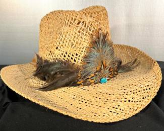 Nice cowboy hat with feather work