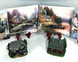 Thomas Kinkade seasonal tiles and house replicas