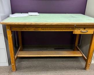 Vintage wooden drafting table