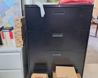 Computer stuff and file cabinet