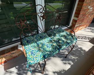 Texas Star wrought iron  bench 