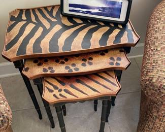 Great Printed Bamboo Nesting Tables