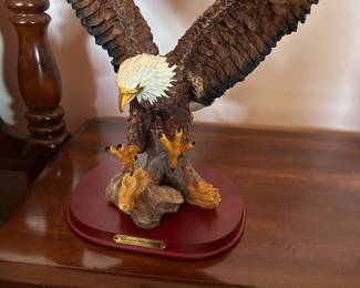 Bald eagle resin statue