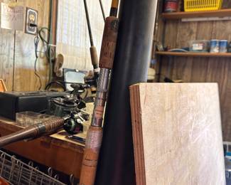 Vintage eagle claw fishing pole and case