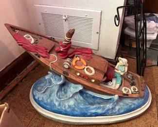 Vintage California chalkware originals boat and sailors
