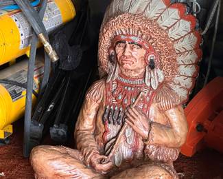 Large vintage chalkware Indian statue