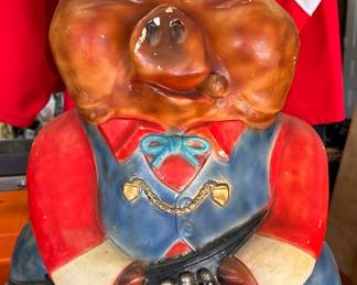 1950s vintage chalkware carnival oversized piggy bank