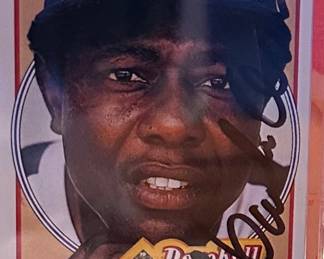 Hank Aaron autographed baseball card