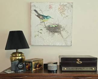 Jewelry Boxes- Lamp - Bird Picture 