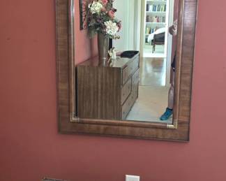 Wicker Trunk and Wall Mirror