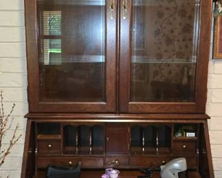 Mahogany Secretary with Drop Front Desk