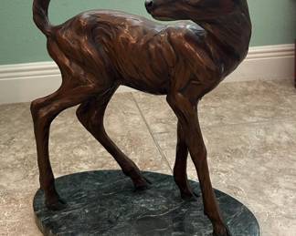 bronze and marble statue