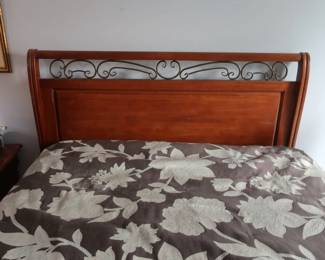 Queen size headboard and frame( no mattress or bedding)