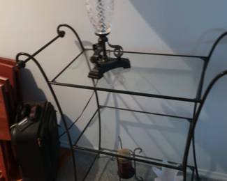 three level glass and metal cart