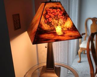 4 sided painted lamp Price is 65.00